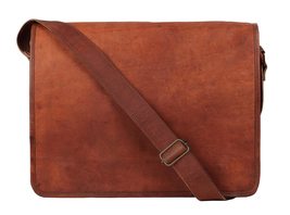 FR Fashion Co. 15&quot; Men&#39;s Genuine Leather Crossbody Messenger Bag - £79.91 GBP+