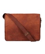 FR Fashion Co. 15&quot; Men&#39;s Genuine Leather Crossbody Messenger Bag - £79.92 GBP+