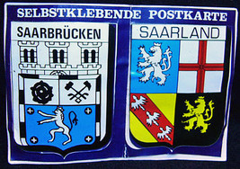 Saarbrucken Saarland German 2 Sticker Postcard   - $3.50