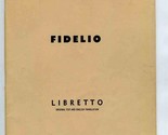Fidelio Metropolitan Opera  Ludwig Van Beethoven Fred Rullman  - £19.45 GBP