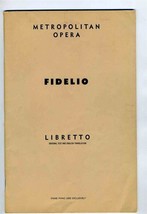 Fidelio Metropolitan Opera  Ludwig Van Beethoven Fred Rullman  - £19.30 GBP