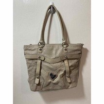 Guess Large Thurman Tote Shopper Handbag Purse Beige/Taupe Heart Logo - £15.98 GBP