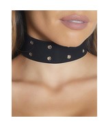 Lace Up Grommet Choker Adjustable Necklace Costume Clubwear Black 996542 - £11.60 GBP