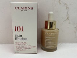 Clarins Skin Illusion Natural Hydrating Foundation #101 Linen SPF 15 NIB... - £15.63 GBP