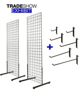 Only Hangers 2&#39; x 6&#39; Gridwall Tower with T-Base Floorstanding Display Ki... - $243.21