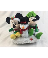 DISNEY DAN DEE COLLECTOR Mickey Minnie Mouse SNOWMAN MUSICAL PLUSH PALS - $944.00 MXN