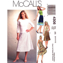 Mccalls 4306 Flared Skirt Pattern  Bias Skirt Contrast Band  cut size 10 - $9.00