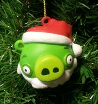 Kurt S. Adler Angry Birds™ Green King Pig Ball w/ Santa Hat Christmas Ornament - £7.94 GBP