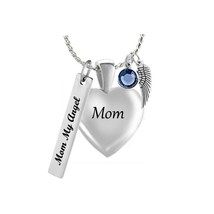 Mom Stainless Heart Urn - Love Charms™ Option - £23.94 GBP