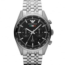 Emporio Armani AR5983 Tazio Mens’ Silver Stainless Steel Chrono Watch + ... - $125.27