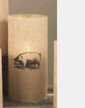 Pig glass chimney with Burlap sleeve - £22.38 GBP