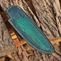 Hand Leaf Engraved Leather Sheath For Straight Fixed Blade Knife Up To 5.5” - $12.46