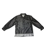 Vintage Marithe Francois Girbaud Jean Jacket Black Silver Metallic Truck... - $100.32 CAD