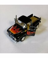 Kinsmart Diecast Black 1956 Ford F-100 Pickup Truck With Flames  1/38 Scale - $127.30 MXN