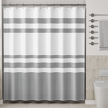 Shower Curtain, Washable Cloth Black Shower Curtain Sets with 12 Shower Curtain  - £15.51 GBP