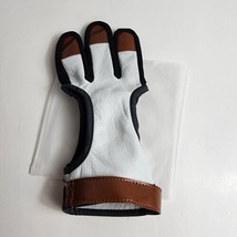 Leather Archery Glove size XL 3 Finger Tab Gloves Targeting Shooting Bow Arrow - £6.33 GBP