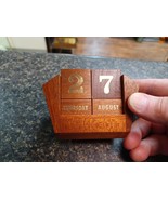 MCM Block Perpetual Desk Calendar Teak Wood AB Svensk Trafiness Sweden - $29.69