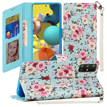 For Samsung A51 5G Magnetic Snap Fashion Wallet w/Two Row Card Holder VINTAGE RO - £5.99 GBP