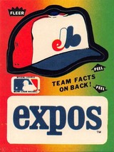 1983 Fleer Sticker Team Hats &amp; Logo Montreal Expos ⚾ - £0.74 GBP