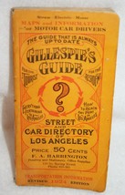 Vintage 1924 Gillespie&#39;s Guide Street &amp; Car Directory Los Angeles California Map - £194.60 GBP