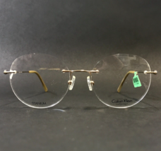 Calvin Klein Eyeglasses Frames CK533-1 700 Titanium Gold Round Rimless 4... - $138.59