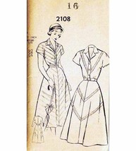 Misses&#39; DRESS Vintage 1940&#39;s Georgette Mail Order Pattern 2108 Size 16 UCUT - £14.26 GBP