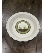 Elizabeth Krome Quail Run Hand Painted Vtg Studio Art Pottery Pie Dish S... - $907.85 MXN