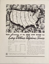 1936 Print Ad Bell System Long Distance Telephone Service New Low Rates - $24.28
