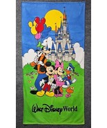 Vintage Walt Disney World Beach Towel Mickey Minnie Goofy Donald 60x30in  - $24.98