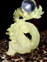 Mint Green Acrylic Oriental Dragon with Crystal Ball - £17.56 GBP