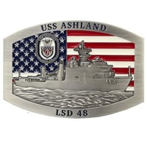 NAVY  USS ASHLAND LSD-48  3&quot; BELT BUCKLE - £39.22 GBP