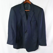 Jos A Bank 46S Navy Blue Herringbone Silk Camelhair Blazer Sport Coat Ja... - $49.99