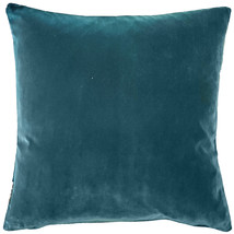 Castello Teal Blue Velvet Throw Pillow 17x17, with Polyfill Insert - £31.42 GBP