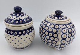 Boleslawiec Tea Pot and Lidded Jar Hand Made in Poland - $39.99