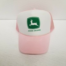 John Deere Pink Women&#39;s Snapback Mesh Back Trucker Hat, NOS - £10.86 GBP