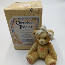 Cherished Teddies Vintage Resin Bear Figurine Sara Love Ya 1991 #950432 - £7.77 GBP