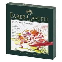 Low Cost Pack of 12 Faber Castell Pitt Artist Color Pen kit Art Craft Draw Paint - £66.62 GBP
