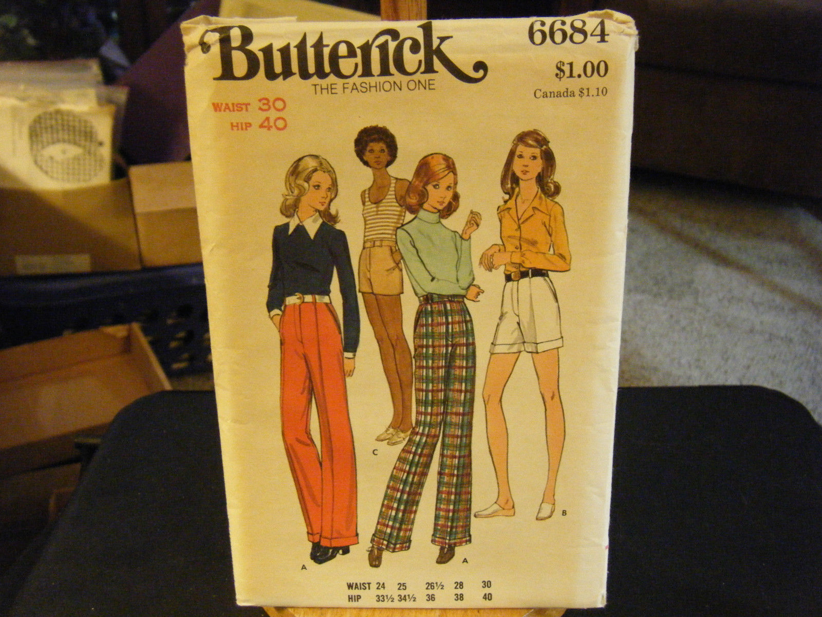 Primary image for Butterick 6684 Misses Pants or Shorts Pattern - Waist Size 30 Hip 40