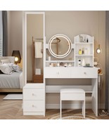 LED Vanity Set w/ Full Body Mirror &amp; Stool - $254.99