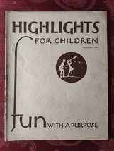Rare HIGHLIGHTS Children&#39;s Magazine October 1950 Activites Stories Puzzles! - $16.20