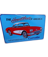 Corvette The Heartbeat of America Metal Sign Retro Man Cave Garage Decor... - $53.77 CAD