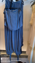 ZARA BNWT 2025. PETROL BLUE TROUSERS BEADED TIED HEM VISCOSE BOHO. 5770/... - $147.82