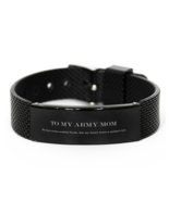 Lovely Army Mom Black Shark Mesh Bracelet,  My hero wears combat boots, ... - £19.29 GBP