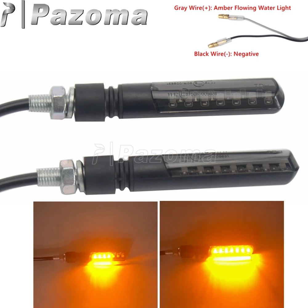 Universal 8mm Bolt Motorcycle LED Flowing Water Turn Signal Lamp E8 E-Mark Motor - £538.38 GBP