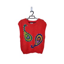 Vtg The Villager Hand-Made Medium Chunky Knit Paisley Intarsia Twee Swea... - £19.78 GBP