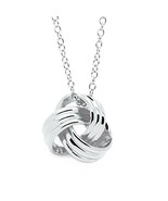 Rhodium Plated Love Knot Pendant Necklace for Women Fashion Jewelry, 18+... - £41.64 GBP