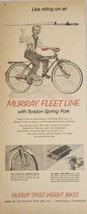 1960 Print Ad Murray Fleet-Line Torsion-Spring Fork Bikes Nashville,Tenn... - £15.07 GBP