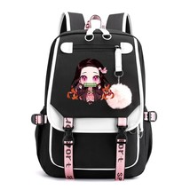 Anime Backpack Demon Nezuko Kawaii School Bag for Adults Large Capacity Manga To - £41.58 GBP