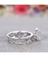 Bague De Mariage En Diamant Simulé Émeraude 4CT Plaquée Or Blanc 14k - $101.61