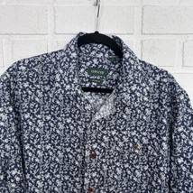 Orvis Hemp Blend Classic Fit Floral All Over Print Button Up Short Sleeve Mens L - £18.46 GBP